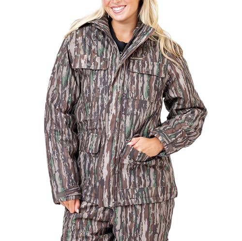 Realtree Women’s Camo Insulated Hunting Parka - Water Resistant Cold Weather Jacket, Ultra-Quiet & Rugged