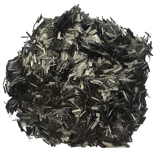 POURLA .25'' Chopped Carbon Fiber Flake 1.1 lb - 6mm High Strength Fiber for Forged Composites - Epoxy Resin Compatible Fo...