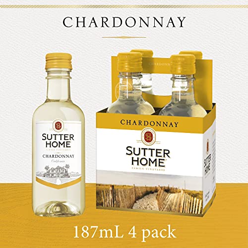Sutter Home Chardonnay, White Wine, 187 mL Bottles, 4 pack