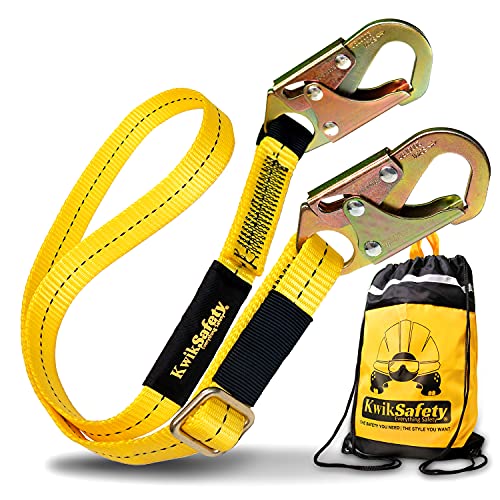 KwikSafety Positioning Lanyard - 4' to 6' Adjustable, No Shock Absorber, ANSI/OSHA Rated for Tree Climbing, Roof Work, Saf...