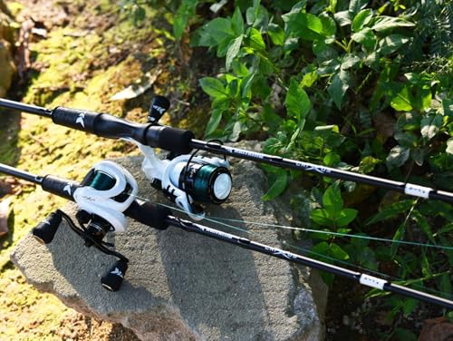 KastKing Crixus Fishing Rod and Reel Combo, High Performance Spinning & Baitcaster Combo, IM6 Graphite 2Pc Blanks, Zirconi...