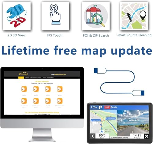 GPS Navigation for Car Truck Drivers 7 inch Navigation Systems for Car with Voice Guidance and Speed Camera Warning 2D&3D ...