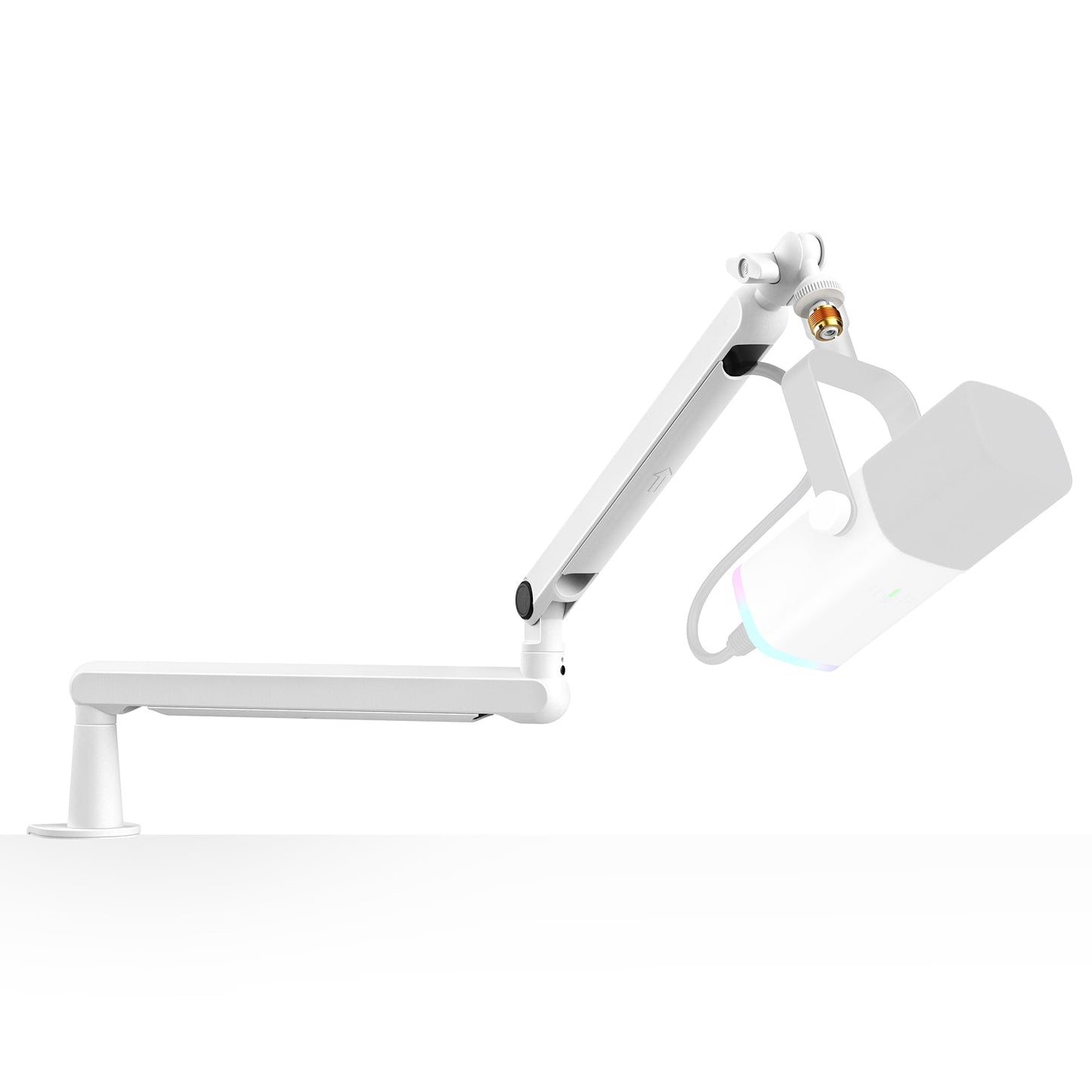 Fifine Boom Arm Mic Stand, Low Profile Microphone Arm Stand, Podcast Mic Boom Arm With Desk Mount, Cable Channels Management, Me