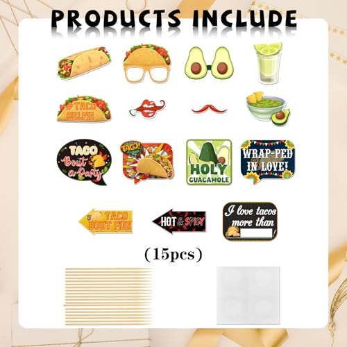 Taco Party Photo Booth Props Cinco De Mayo Birthday Photoshoot Mexican Fiesta Party Photography Props Favor Centerpiece St...