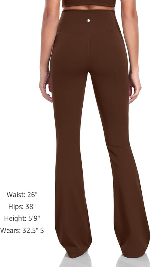 HeyNuts Harmony Flare Leggings 29"/30.5"/32.5"/34.5", High Waisted Tummy Control Wide Leg Bootcut Yoga Pants Lounge Soft