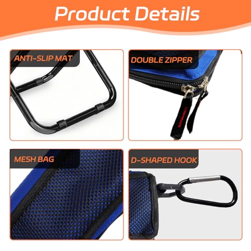 Mejora Portable Pocket Camping Chair,Ultralight Foldable Camp Stool with Compact Carry Bag, Heavy-Duty 220LBS Capacity for...