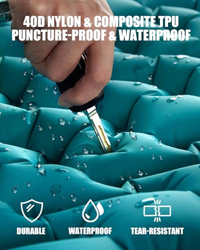 AKSOUL Camping Sleeping Pad with Pillow: Extra Thick 3.9 inch Ultralight Self Inflating Air Mat, Compact Lightweight Insul...