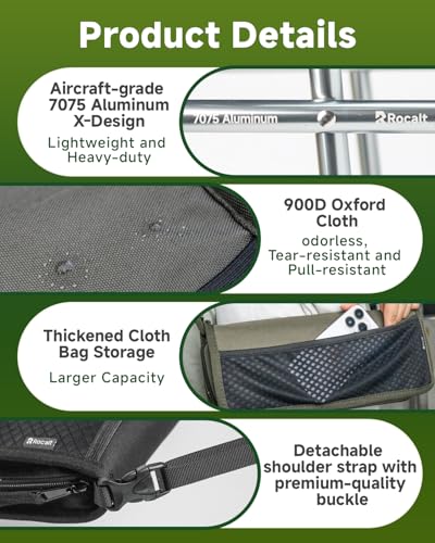 Rocalt Camping Portable Stool, 13 inch Ultralight Collapsible Stool, Ultralight Aluminum Pocket Chair for Adult, 2025 New ...