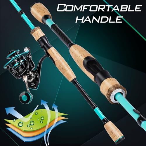 Sougayilang Fishing Rod and Reel Combo, Stainless Steel Guides Fishing Pole with Spinning Reel Combo for Saltwater and Fre...