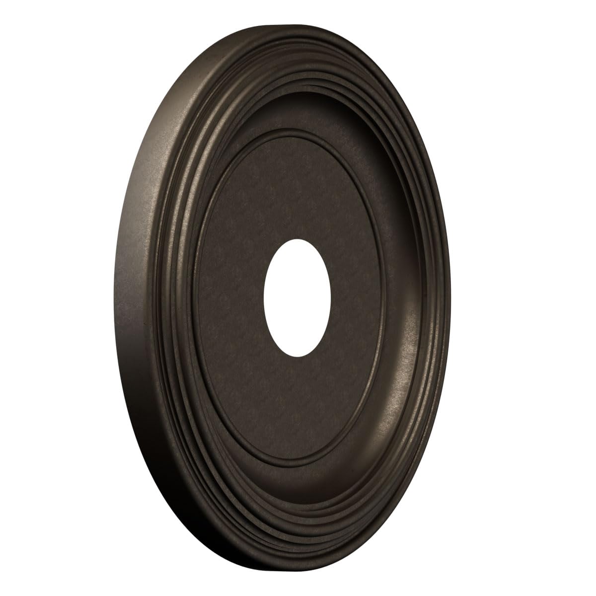 Ekena Millwork 16Od X 3 1/2Id X 1 3/8P Traditional Thermoformed Pvc Ceiling Medallion (Fits Canopies Up To 9 1/2), Metallic Blac