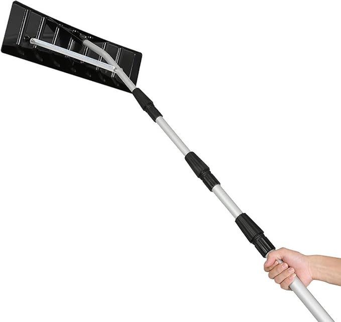 Adjustable 6.2-21ft Lightweight Aluminum Snow Rake - Portable Roof & Solar Panel Snow Removal Tool, Easy Clearing for Seniors