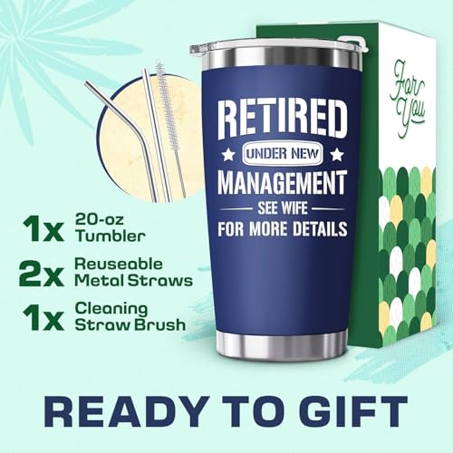 HEXMOZ Retirement Gifts for Men - Funny Retired Gifts for Men, Husband, Dad, Coworker, Boss, Friends - 2025 Happy Retireme...
