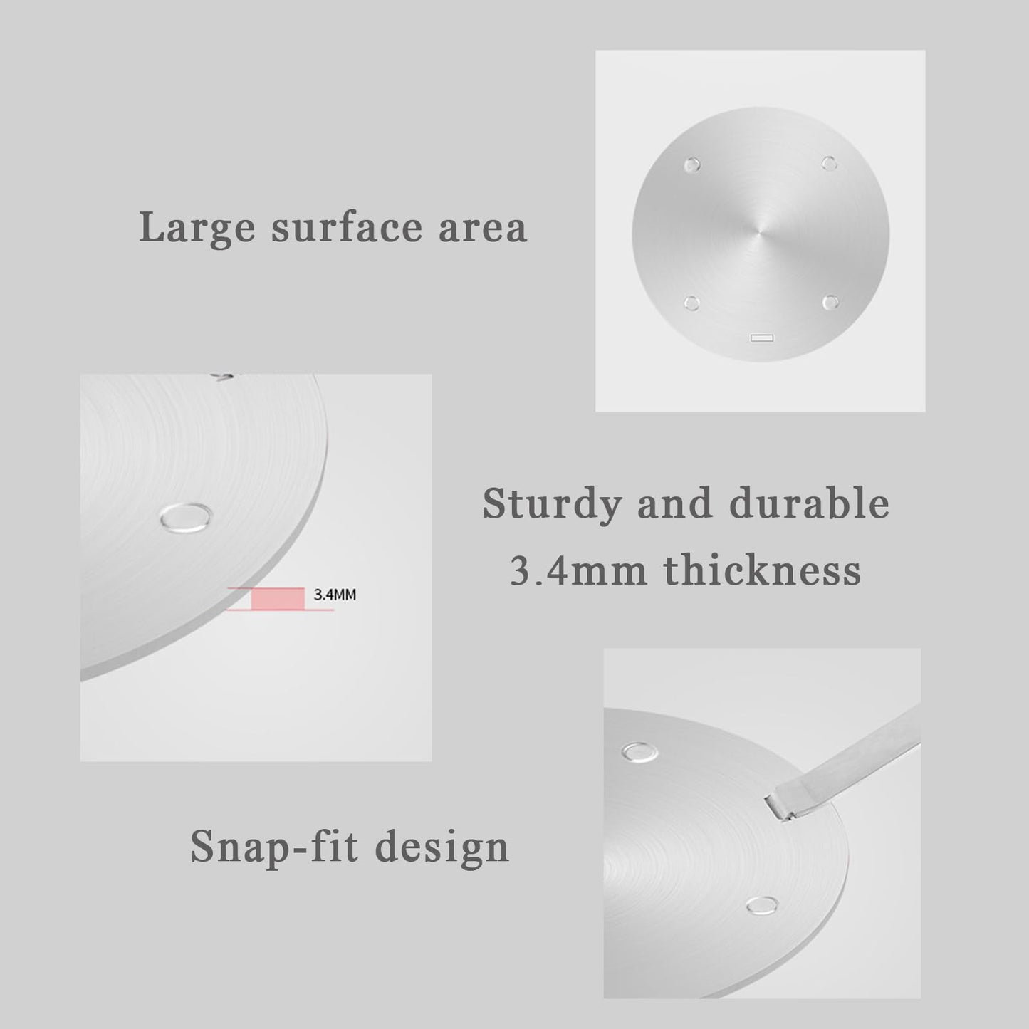 7.9Inch Heat Diffuser Plates for Gas Electric Stoves, Flygragon Stainless Steel Cooking Induction Adapter Plate for Glass Cooktop, Detachable Handle Induction Cooktop Converter Plate