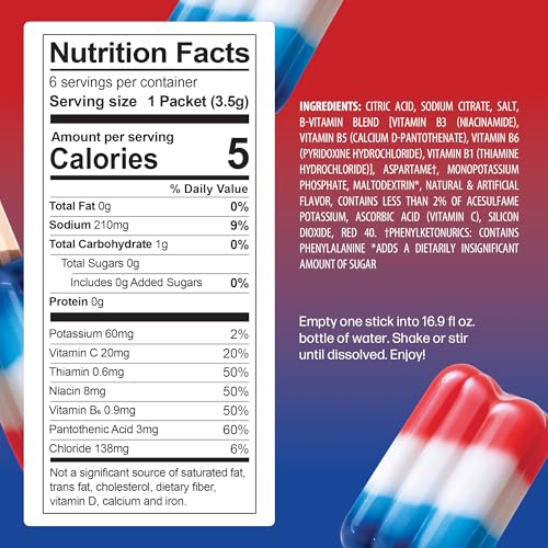 Juicy Mixes PeakH20 Electrolytes Powder Hydration Packets | Ice Pop | 72 Servings | Sugar Free Water Flavor Packets for Wo...