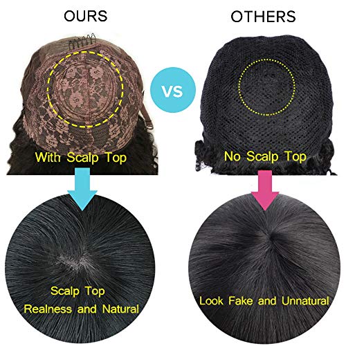 Kinky Blow Out Wig With Bangs Human Hair None Lace Front Wig Glueless Kinky Straight Scalp Top Wig Full Machine Made Brazilian Remy Hair 150 Density Natural Color 12 inch