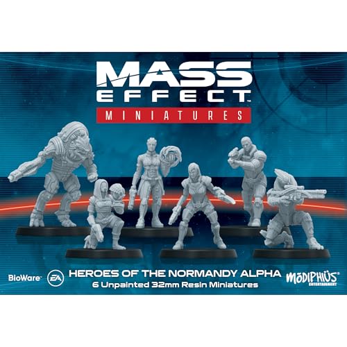 Mass Effect Heroes of The Normandy Alpha Resin Collectors Miniature Set - Upgrade Your Game with Tabletop Miniatures! Ages 14+, 1-4 Players, 45-90 Min Playtime, Made by Modiphius Entertainment
