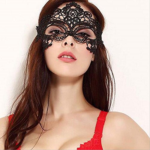 JeVenis Luxury Sexy Lace Eyemask for Masquerade Party Costume Masquerade Mask for Women (Sexy - Black)