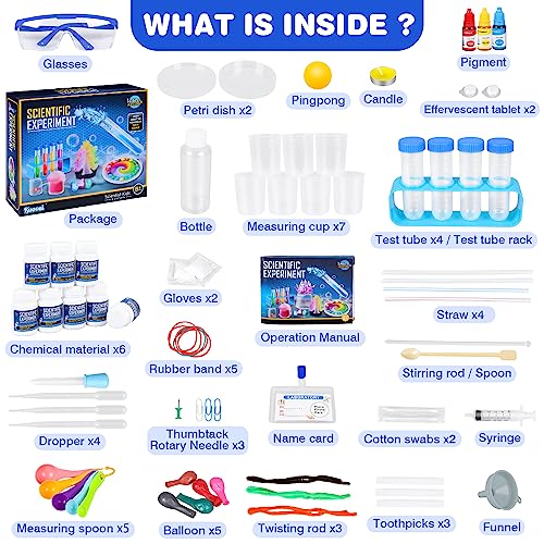 Science Kit for Kids,80 Science Lab Experiments,Scientist Costume Role Play STEM Educational Learning Scientific Tools,Bir...