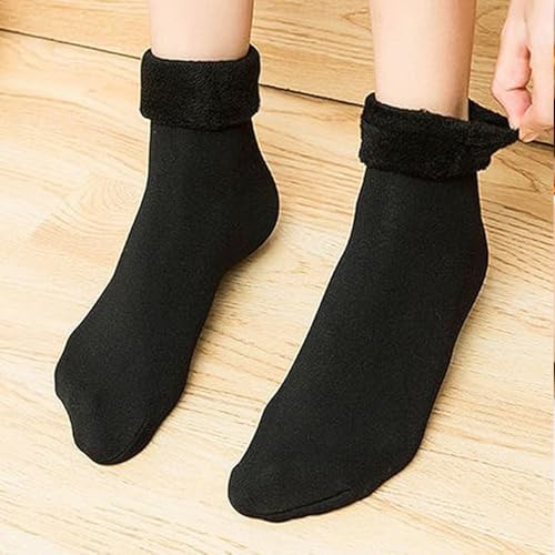 2pairs Winter Warm Socks Soft Thick Warm Plush Socks for women Solid Color Velvet Wool Snow Boots Floor Home Sleeping Sock