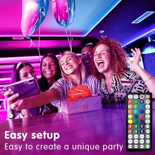 Tenmiro Led Lights for Bedroom 100ft (2 Rolls of 50ft) Music Sync Color Changing Strip Lights with Remote and App Control ...
