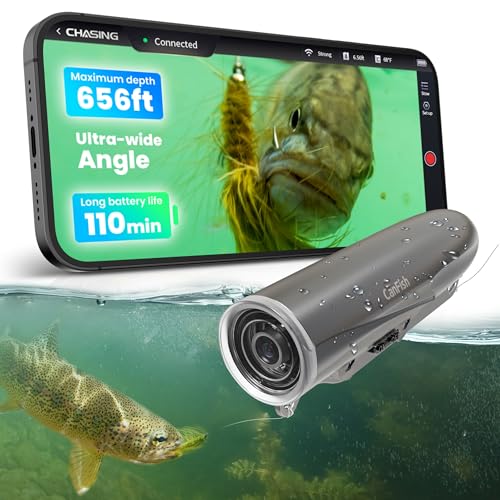 CanFish Fishing CamX Fishing Finders Camera,Lure Action Camera HD 1080P &136°Ultra-Wide-Angle,656FT ROV Waterproof/Motion ...