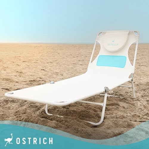 Ostrich Outdoor Lightweight Folding Adjustable Reclining Ladies Mens Comfort Chaise Lounge Beach Chair for Tanning Pool La...