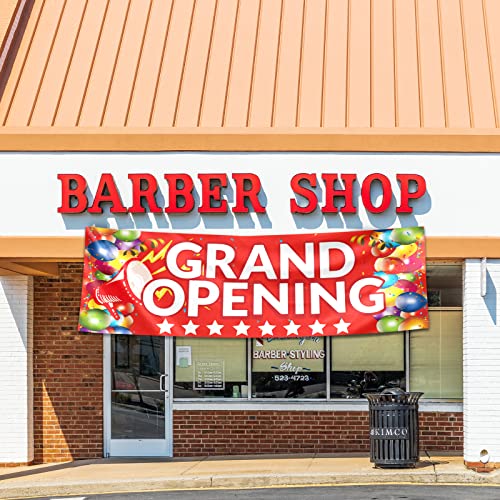 Grand Opening Banner, 3 x 10 ft New Store Grand Opening Sign and Rope, Oxford Cloth Large Advertising Backdrop Decor for S...