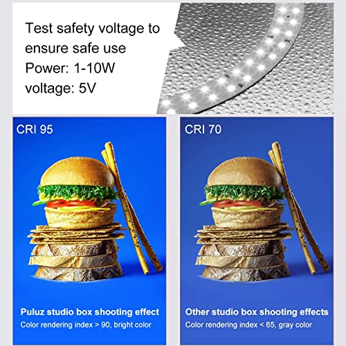 Photo Studio Light Box, PULUZ Mini Folding Lightbox LED Ring Light Portable Photo Box Shooting Tent Box Kit 12 Colors Back...