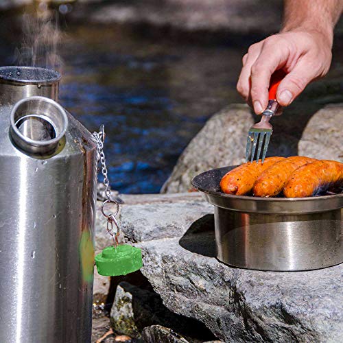 Kelly Kettle Base Camp Stainless Steel Basic Kit 54 oz.(1.6 LTR) Large Stainless Steel Camp Kettle, Lightweight Camping Ke...