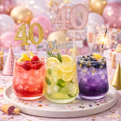 40 count Origami Ripple Unbreakable Stemless Plastic Wine Champagne Whiskey Glasses Elegant Durable Disposable Indoor Outd...