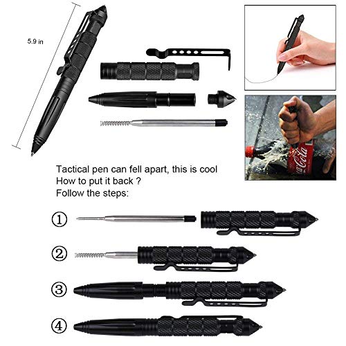 JINAGER Survival Gear Kits Outdoor Survival Gear Tool for Trip,with Fire Starter, Whistle, Wood Cutter, Tactical Pen for C...