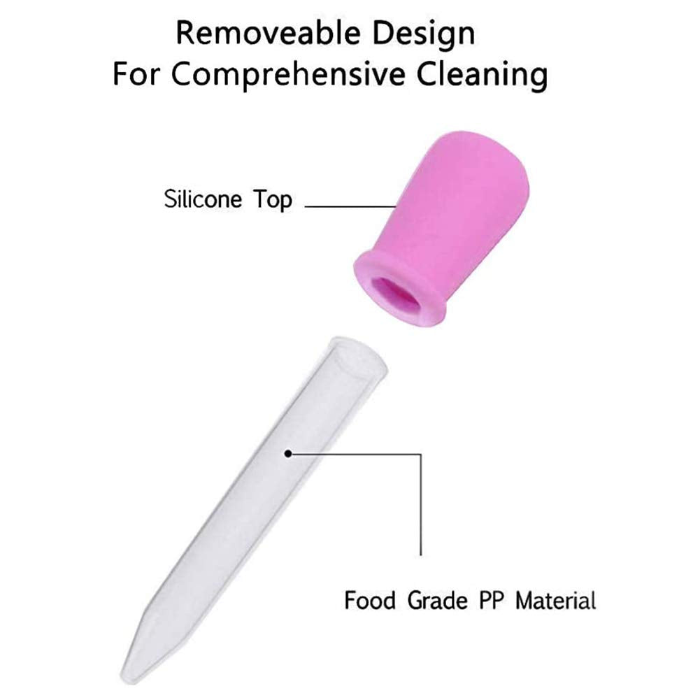 Shuiniba 5ml Liquid Droppers Medicine Silicone and Plastic Pipettes Eye Dropper with Bulb Tip for Kids Candy Molds (8 Pack）