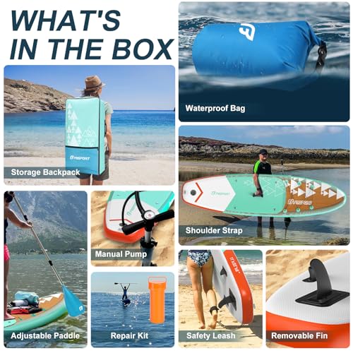 FBSPORT 11' Premium Stand Up Paddle Board, Yoga Board with Durable SUP Accessories & Carry Bag | Wide Stance, Surf Contro...