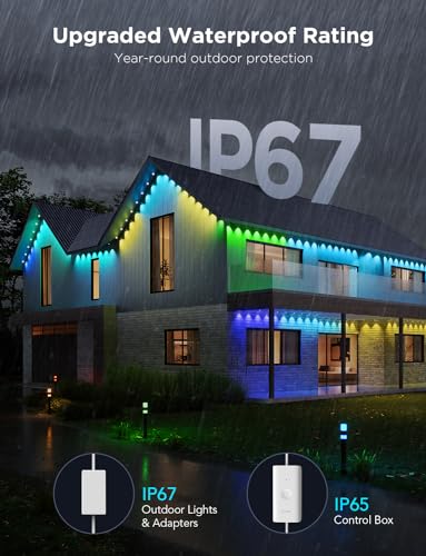 Govee Permanent Outdoor Lights Pro, 200ft with 120 RGBIC LED Lights for Daily and Accent Lighting, 75 Scene Modes for Outd...