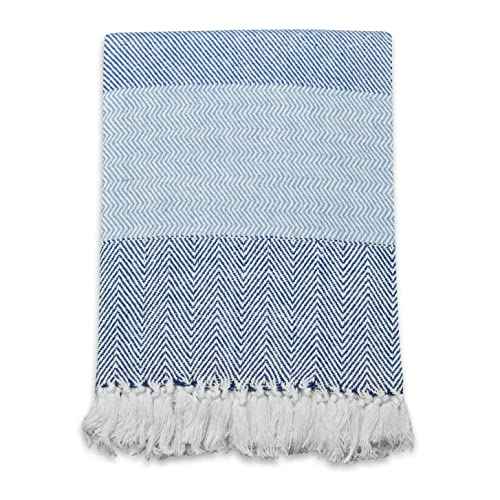 DII Diamond Stitch Woven Throw, Organic Modern, 50 x 60, Aqua