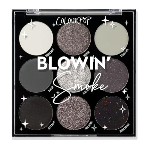 ColourPop Blowin' Smoke Eyeshadow Palette - Silver & Smokey Eye Eyeshadow Palette with Metallic & Matte Finishes - High-Pi...