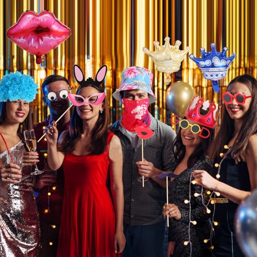 Large Funny Photo Booth Props for Adults, Photo Booth Props Set for New Years, Birthday, Wedding, Bachelorette, All Theme ...