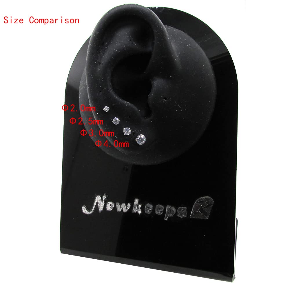 NewkeepsR 2PCS-0.8mm(20g) G23 Titanium Press Fit Threadless Push Pop In Labret Lip Monroe Tragus Smallest Flatback Earring Studs