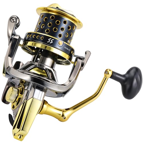 Sougayilang Spinning Reels 10000 Series Surf Fishing Reels, Ultra Smooth Powerful with CNC Aluminum Spool, Inshore & Offsh...