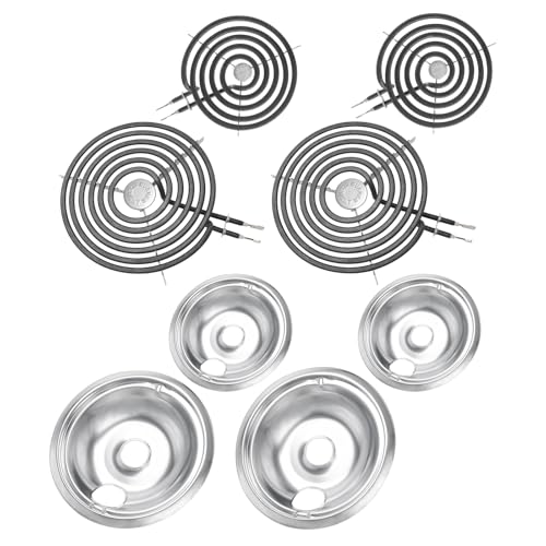COZZIVITA GE Drip Pans and Stove Burner Element Unit Set, Perfectly Fit WB30M1 & WB30M2 -Replacement for GE Hotpoint Stove...