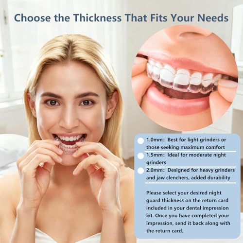 Custom Night Guard for Bruxism & Grinding, Teeth Clenching Mouthguard, Comfortable & BPA-Free - Protects Teeth & Reduces Jaw Tension - Includes Case & Easy-to-Use Mold Kit