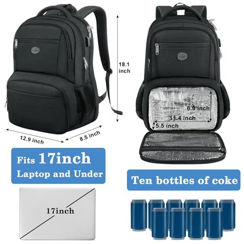 MATEIN 17 Inch Laptop Backpack, TSA Large Travel Backpack with Lunch Box, Anti-Theft Work Business Carry On with USB Port,...