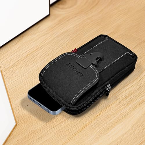Outdoor sports mobile waist bag 6.8-inch belt wearing design men's sports carry on bag - S-Black