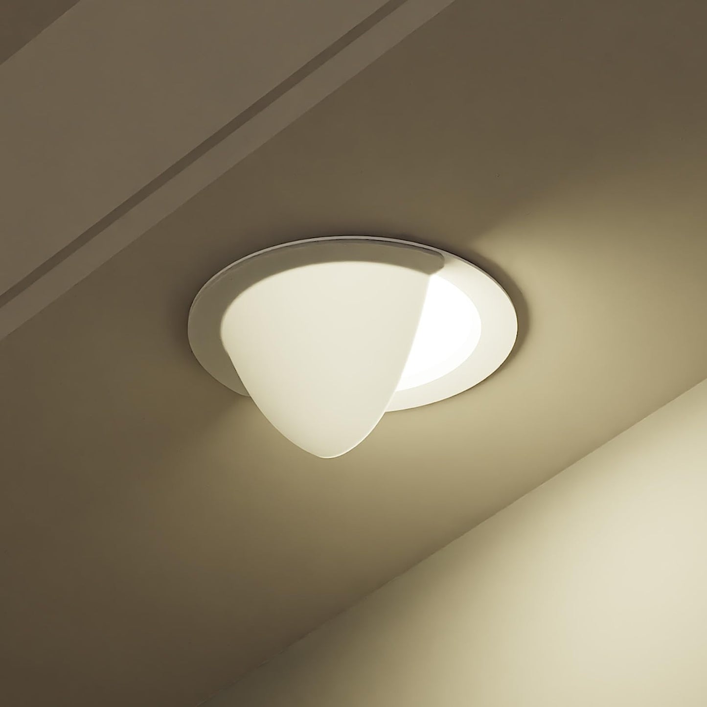 Recessed Light Cover, Can Light Covers 2 Pack 40% Translucent Half Shade Stick-On with Super Strong Double-Sided Tape, Anti-Yellow Cream White, Easy Install for 6 or 4 Inch (4, 4 INCH)