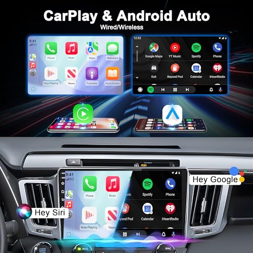 Android 15 Car Radio for Toyota RAV4 2013-2018: 10.1'' 4GB+64GB Car Stereo Upgrade Wireless CarPlay & Android Auto with Wi...
