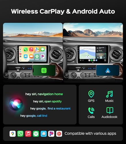 Car Radio for Toyota Tacoma 2016-2023 Stereo, Not Compatible with 2016-2019 Tacoma SR/SR5, 9" Touch Screen 2+64G Head Unit...
