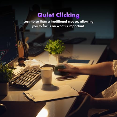 J-Tech Digital Wireless Mouse, Vertical Ergonomic Mouse with 2.4G Wireless & Bluetooth for 3 Multi-Device Function, Adjust...