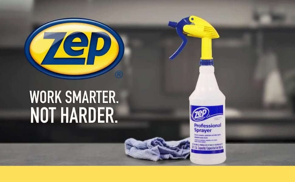 Zep Professional Sprayer Bottle - 32 oz (Case of 9) - HDPRO9 - Versatile Adjustable Nozzle Spray Bottles With A Fine Mist or Powerful Spray; Refillable Spray Bottle For Diluted Concentrate, Chemical