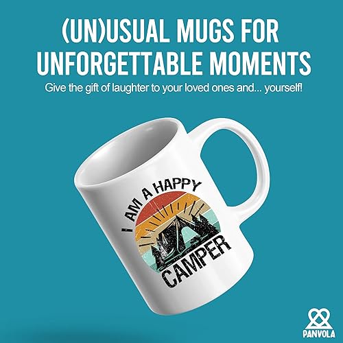 I Am A Happy Camper Camping Outdoor Enthusiast Picnic Gifts for Campers Ceramic Mug 11oz White