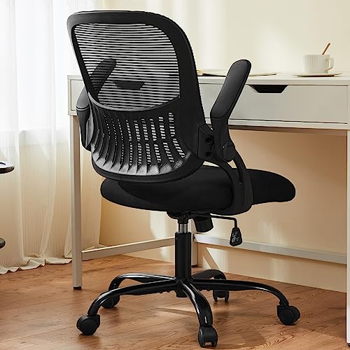 Sweetcrispy Office Computer Desk Chair, Ergonomic Mid-Back Mesh Rolling Work Swivel Task Chairs with Wheels, Comfortable L...